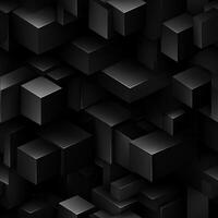 AI generated Dark black Geometric grid background Modern dark abstract texture seamless pattern photo