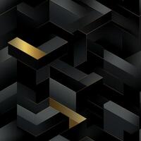 AI generated Dark black Geometric grid background Modern dark abstract texture seamless pattern photo