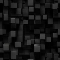 AI generated Dark black Geometric grid background Modern dark abstract texture seamless pattern photo