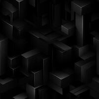 AI generated Dark black Geometric grid background Modern dark abstract texture seamless pattern photo