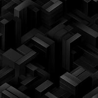 AI generated Dark black Geometric grid background Modern dark abstract texture seamless pattern photo