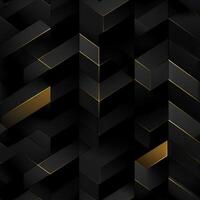 AI generated Dark black Geometric grid background Modern dark abstract texture seamless pattern photo