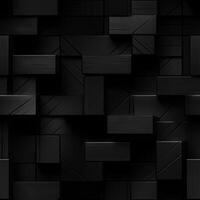 AI generated Dark black Geometric grid background Modern dark abstract texture seamless pattern photo