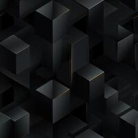 AI generated Dark black Geometric grid background Modern dark abstract texture seamless pattern photo