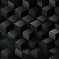 AI generated Dark black Geometric grid background Modern dark abstract texture seamless pattern photo