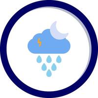 Night Rain Vector Icon