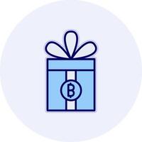 Gift Bitcoin Vector Icon