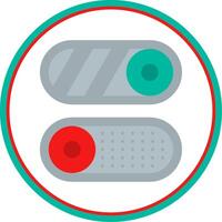 Toggle Flat Circle Uni Icon vector
