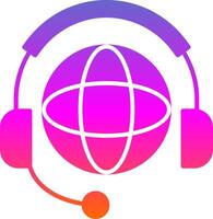 Worldwide Support Glyph Gradient Icon vector