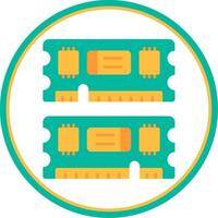 Ram Flat Circle Uni Icon vector