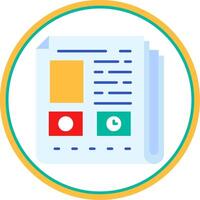 Newspaper Flat Circle Uni Icon vector