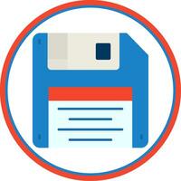 Floppy disk Flat Circle Uni Icon vector