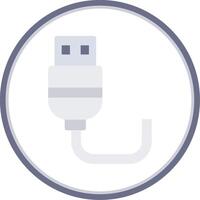 Usb Flat Circle Uni Icon vector