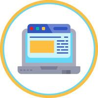 Browser Flat Circle Uni Icon vector