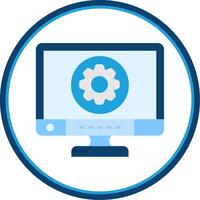 Settings Flat Circle Uni Icon vector