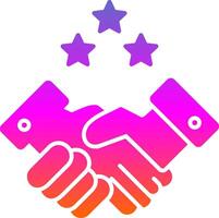 Partnership Handshake Glyph Gradient Icon vector