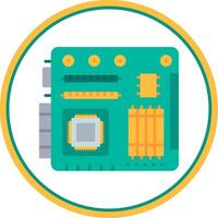 Motherboard Flat Circle Uni Icon vector