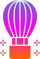 Hot Air Ballon Glyph Gradient Icon vector