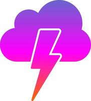 Lightning Glyph Gradient Icon vector