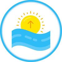 Sunrise Flat Circle Uni Icon vector