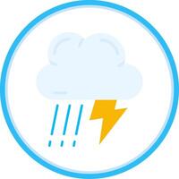 Thunder strom Flat Circle Uni Icon vector