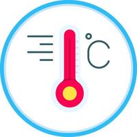 temperatura plano circulo uni icono vector
