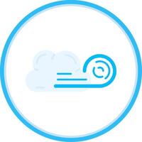 Wind cloud Flat Circle Uni Icon vector