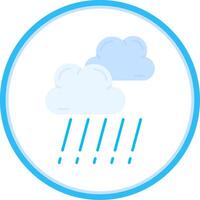 Rain Flat Circle Uni Icon vector