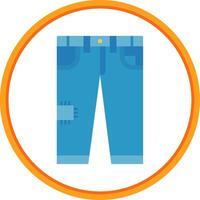 pantalones plano circulo uni icono vector