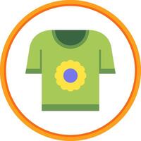 T shirt Flat Circle Uni Icon vector