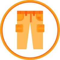 Cargo pants Flat Circle Uni Icon vector