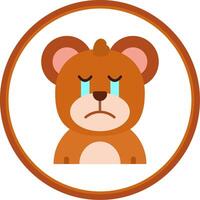 Cry Flat Circle Uni Icon vector