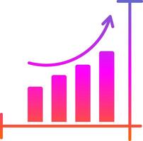 Bar Chart Glyph Gradient Icon vector