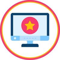 Star Flat Circle Uni Icon vector