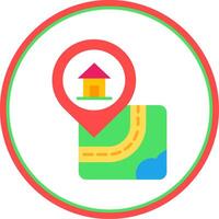 Home Flat Circle Uni Icon vector