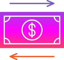 Cash Flow Glyph Gradient Icon vector