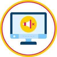 Mute Flat Circle Uni Icon vector