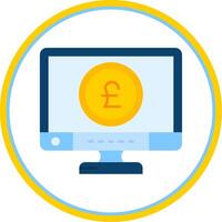 Pound Flat Circle Uni Icon vector