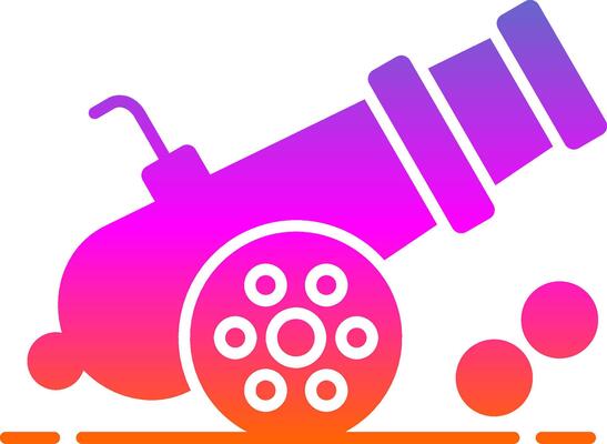 Cannon Glyph Gradient Icon