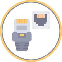 Ethernet Flat Circle Uni Icon vector