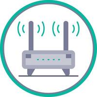Router Flat Circle Uni Icon vector