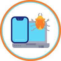 Bug Flat Circle Uni Icon vector