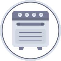 Oven Flat Circle Uni Icon vector