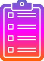 icono de gradiente de glifo de lista de verificación vector