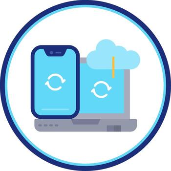 Sync Flat Circle Uni Icon vector