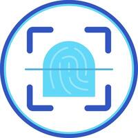 Finger print Flat Circle Uni Icon vector