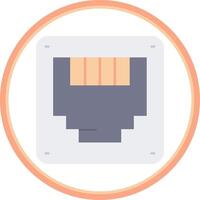 Ethernet Flat Circle Uni Icon vector