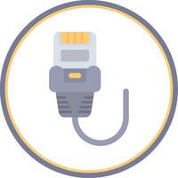 Ethernet Flat Circle Uni Icon vector