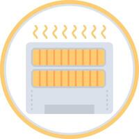 Heater Flat Circle Uni Icon vector