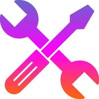 Cross Wrench Glyph Gradient Icon vector